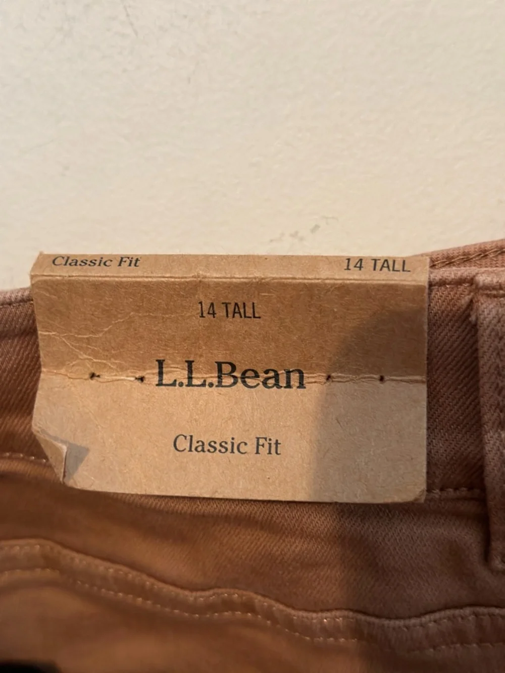 L.L.Bean Classic Fit Denim Jeans Women’s 14 Tall Tan Straight Leg 34x32 - Picture 9 of 9